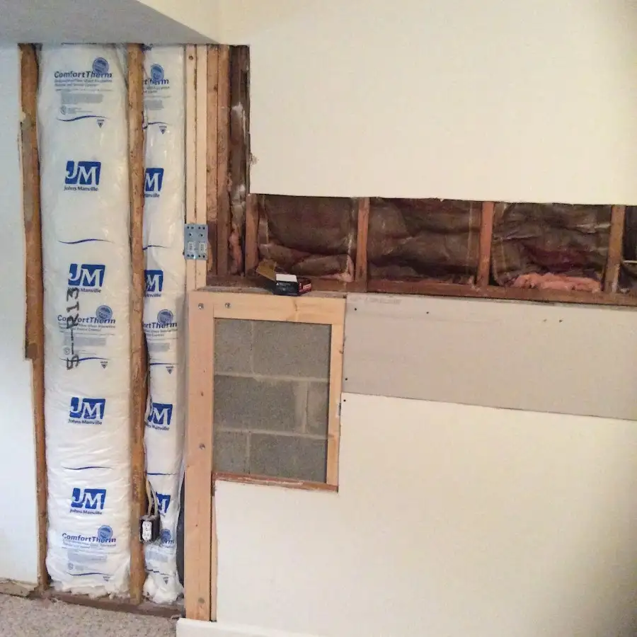 Wall insulation replacement during Basement Flood Cleanup in Cedar Rapids